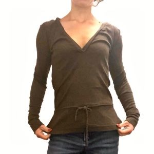 Banana Republic deep v neck peplum hoodie